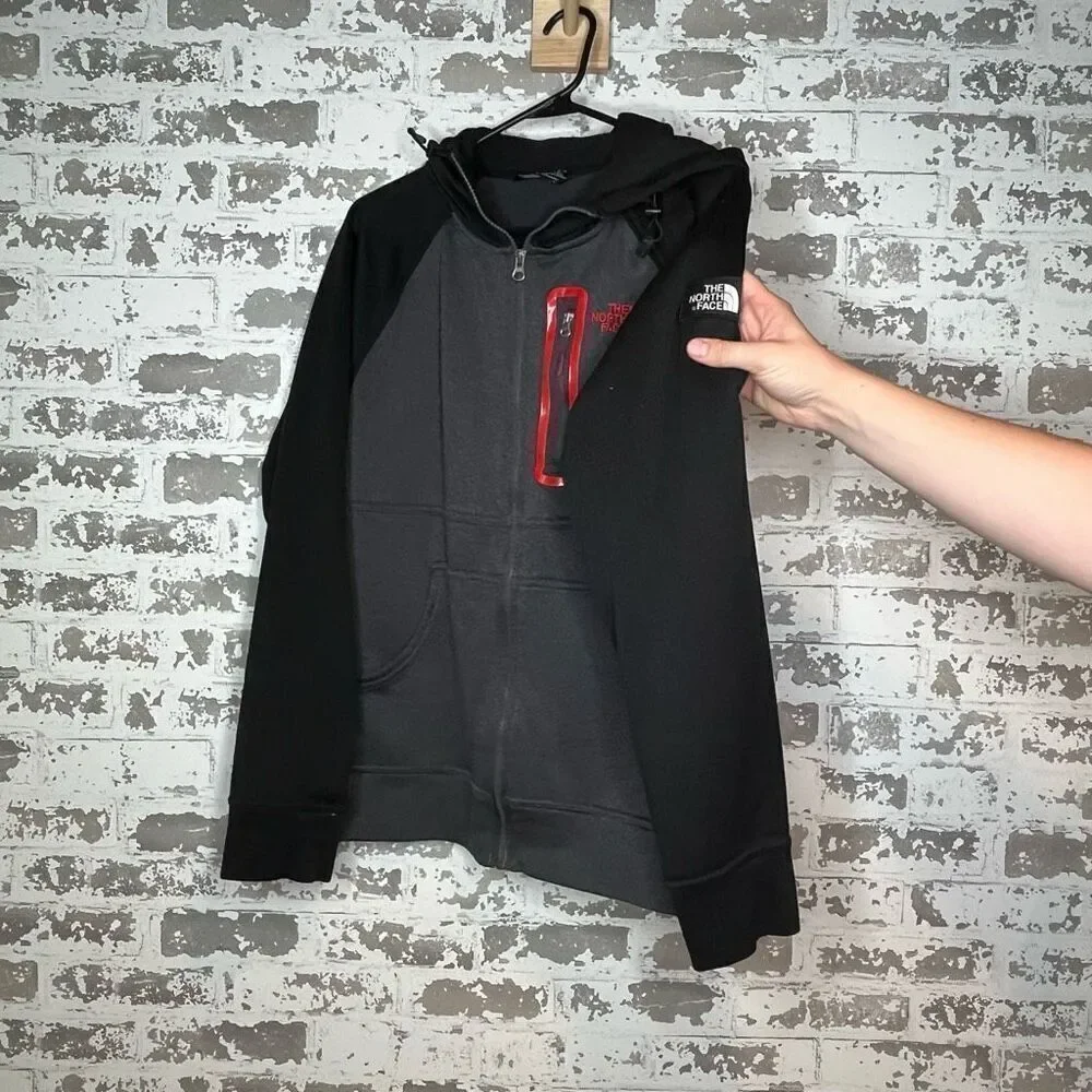 The north face | mens full zip black and gray hoodie